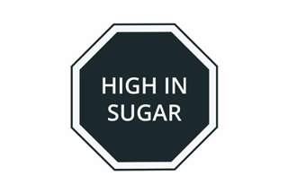 high sugar warning label
